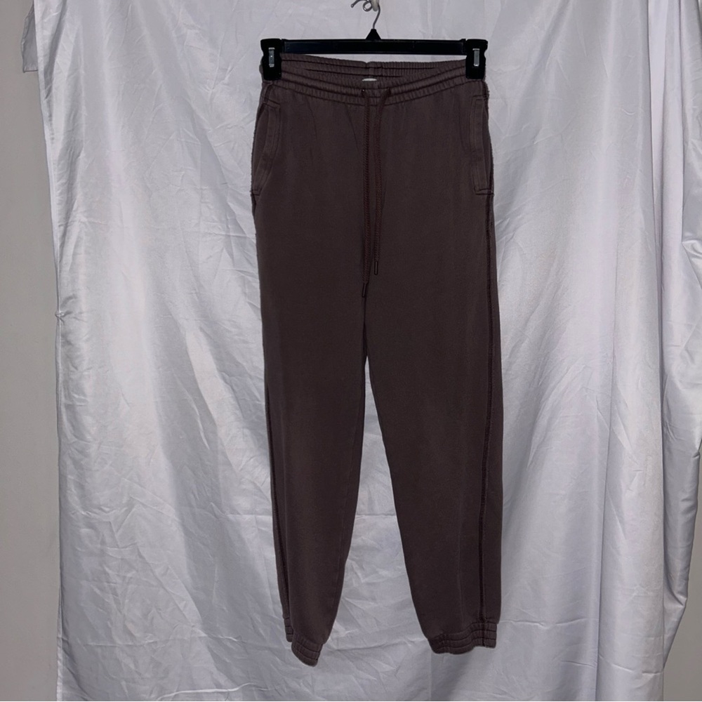 Aerie Sweatpants Joggers Cinch Tie Drawstring Waist Loose Fit Tapper Leg Pants S